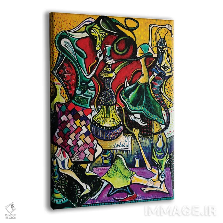 تابلو انتزاعی آبستره قلیان کش ها اثر فرانتیشک فلوریان - نمای پرسپکتیو محصول