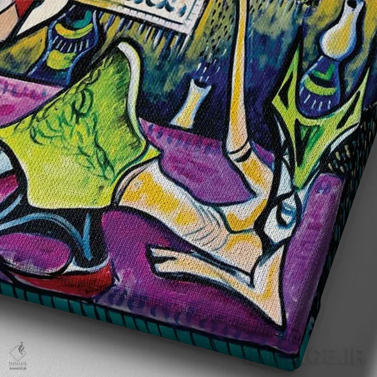 تابلو انتزاعی آبستره قلیان کش ها اثر فرانتیشک فلوریان - نمای نزدیک بافت بوم