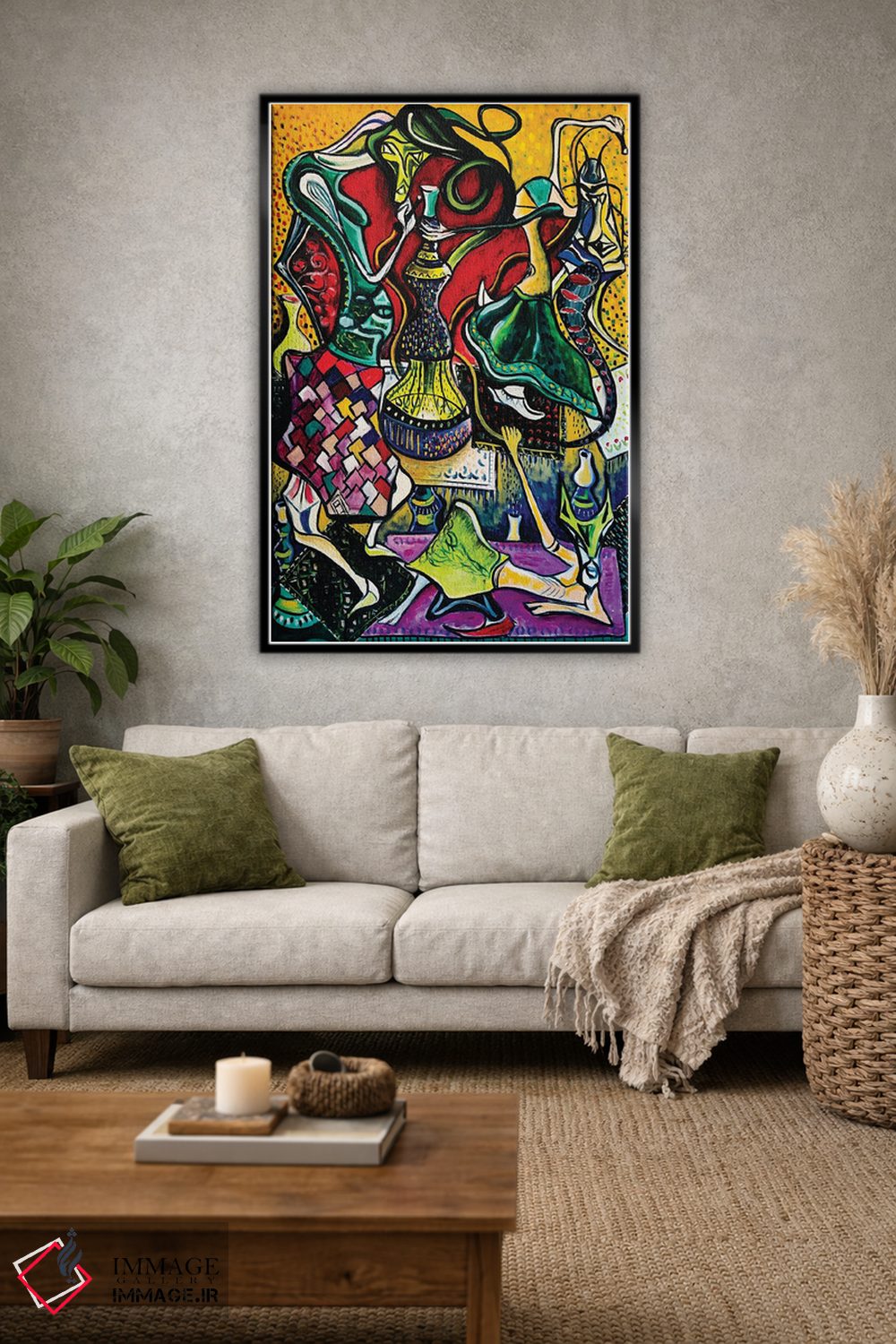 تابلو انتزاعی آبستره قلیان کش ها اثر فرانتیشک فلوریان - D1B