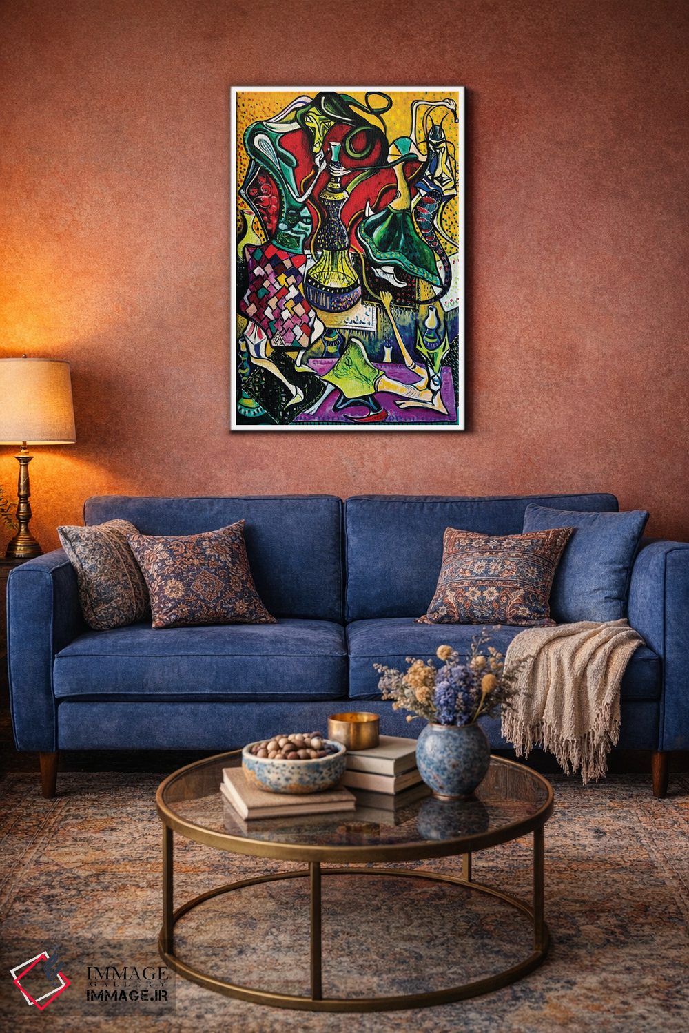 تابلو انتزاعی آبستره قلیان کش ها اثر فرانتیشک فلوریان - D4W