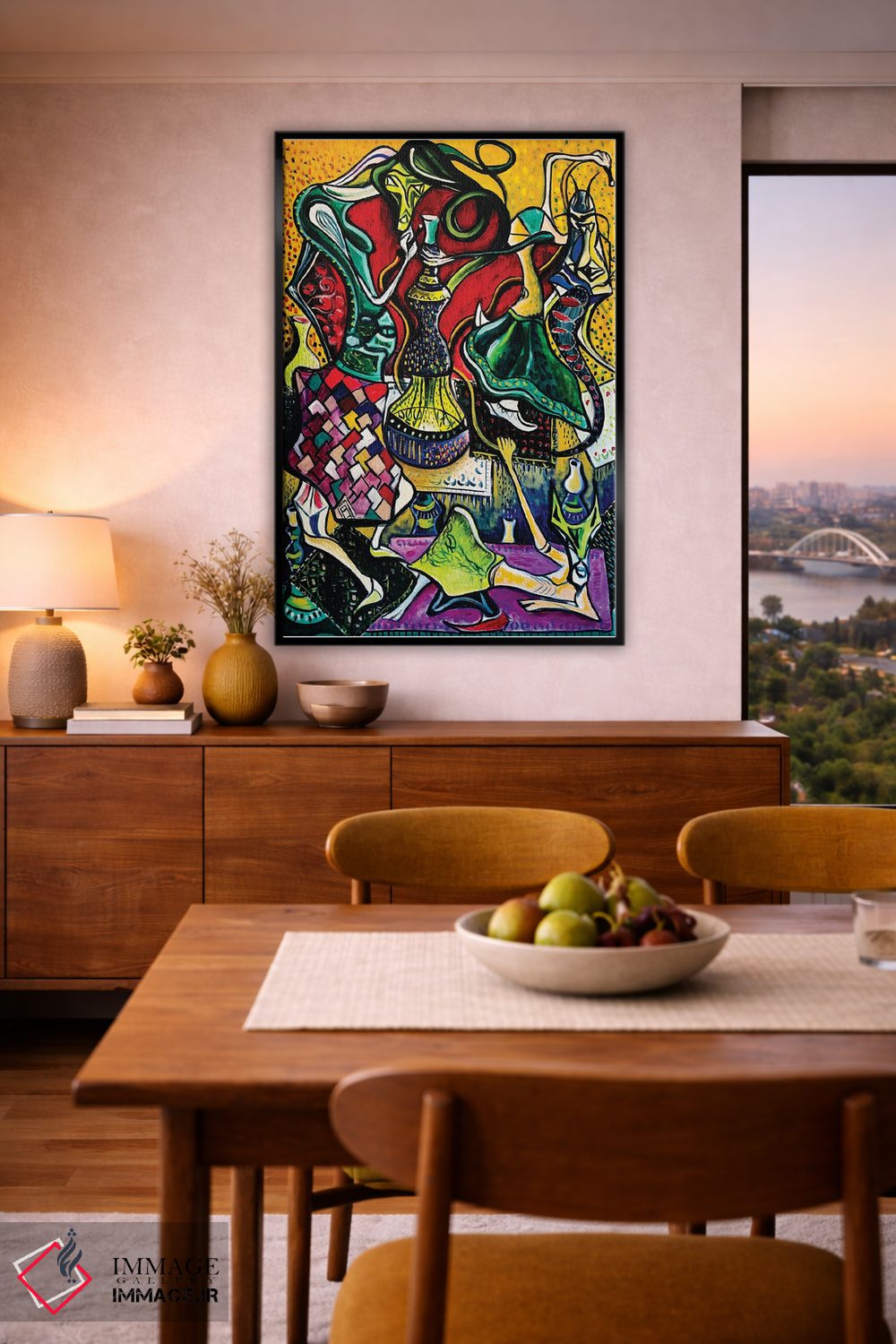 تابلو انتزاعی آبستره قلیان کش ها اثر فرانتیشک فلوریان - D6B