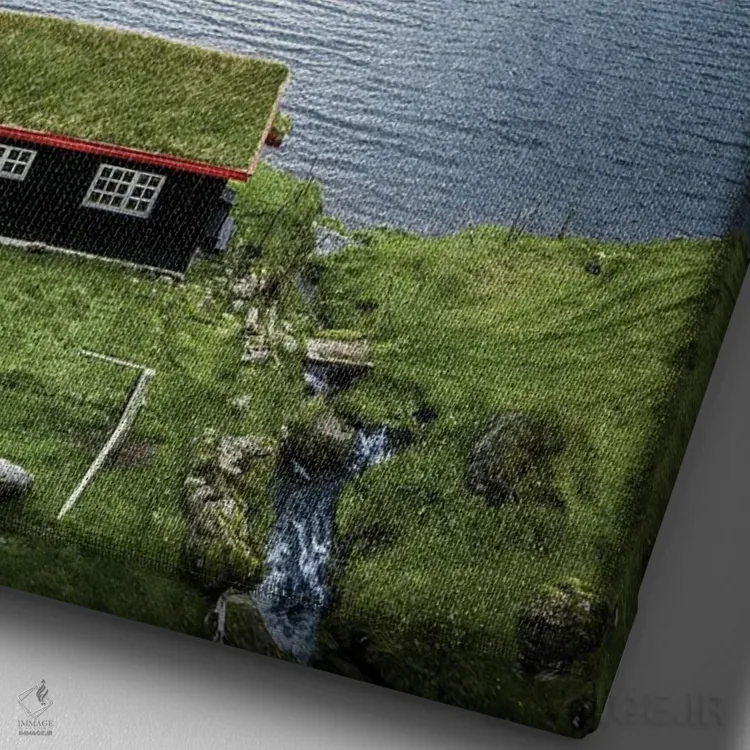 تابلو دکوراتیو کلبه رویایی من اثر فابیان فورتمن - نمای نزدیک بافت بوم