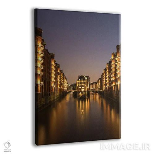 تابلو دکوراتیو چراغ های شهر هامبورگ اثر فابیان فورتمن - نمای پرسپکتیو محصول