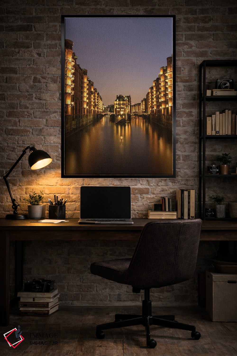 تابلو دکوراتیو چراغ های شهر هامبورگ اثر فابیان فورتمن - D6B