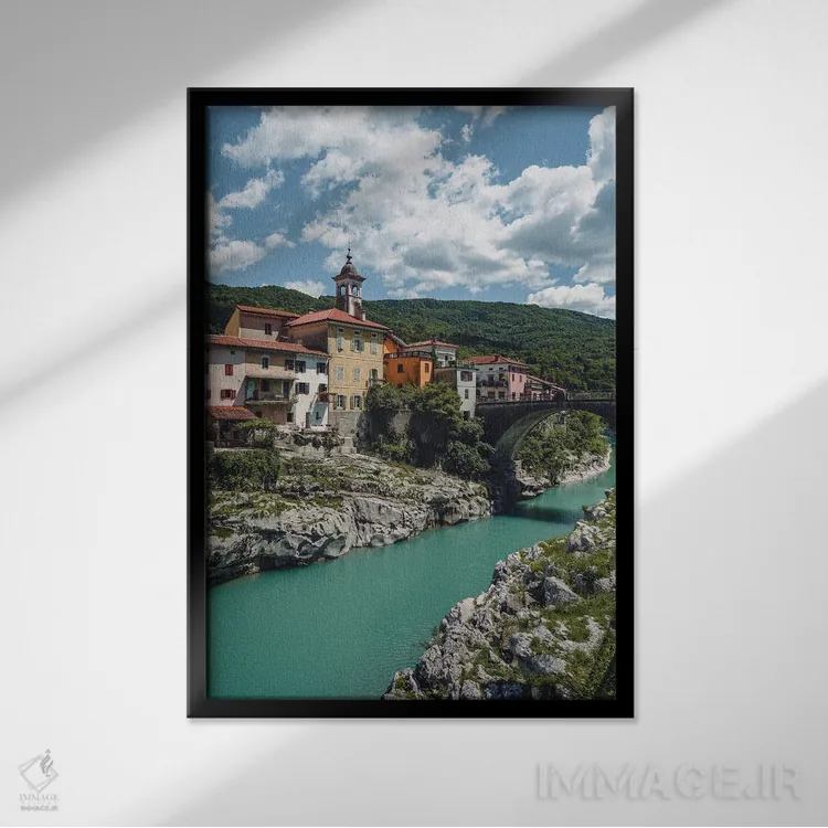 تابلو دکوراتیو اسلوونی در تابستان اثر فابیان فورتمن - نمای قابدار مشکی