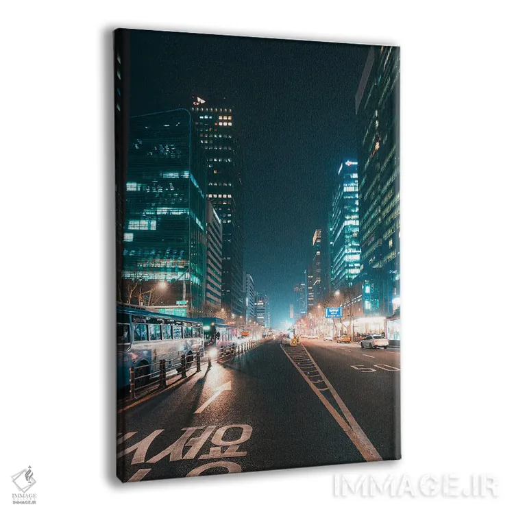 تابلو دکوراتیو چراغ های شبانه سئول یک اثر فابیان فورتمن - نمای پرسپکتیو محصول