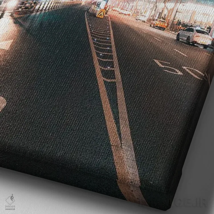 تابلو دکوراتیو چراغ های شبانه سئول یک اثر فابیان فورتمن - نمای نزدیک بافت بوم