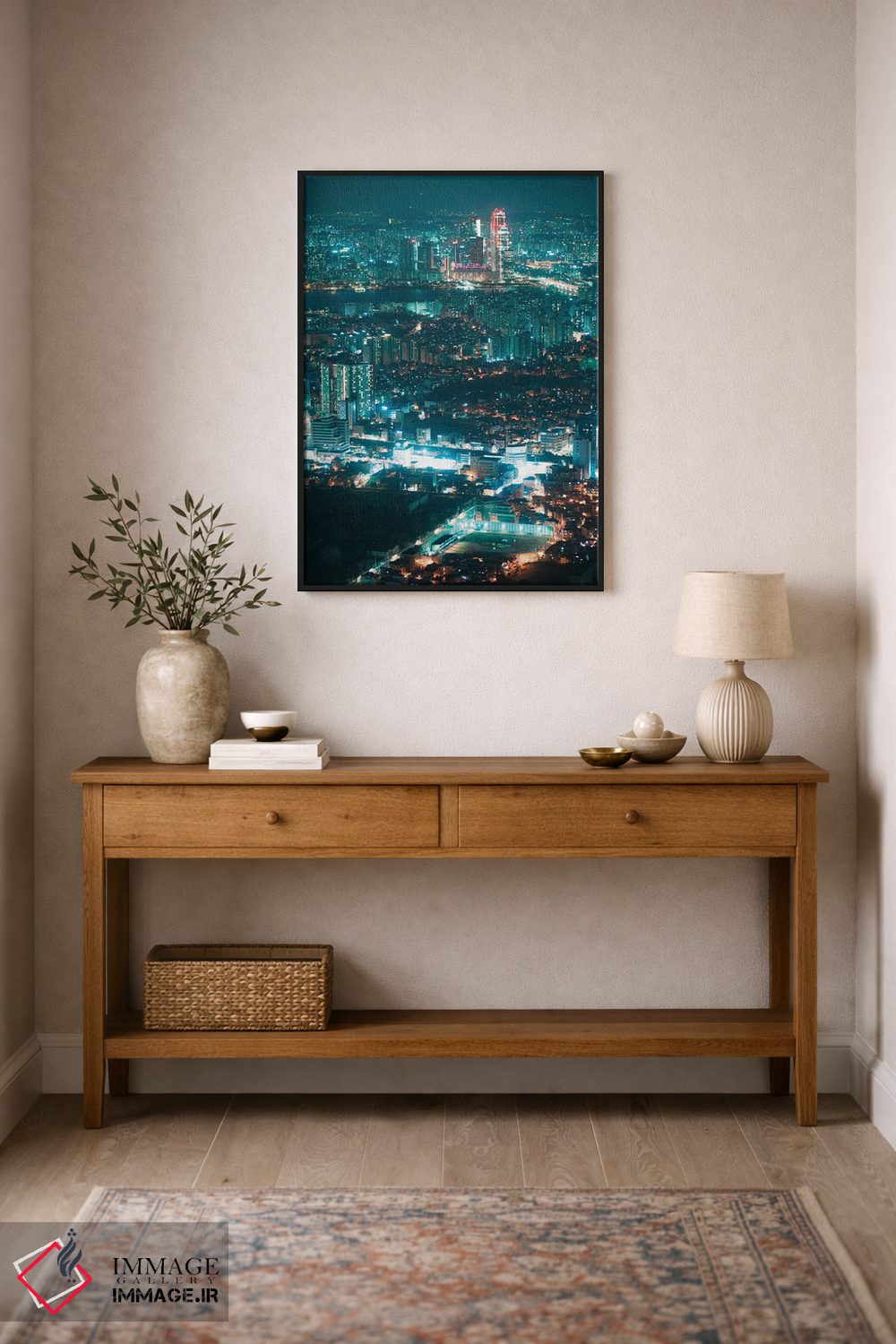 تابلو دکوراتیو چراغ های شبانه سئول چهار اثر فابیان فورتمن - D1B