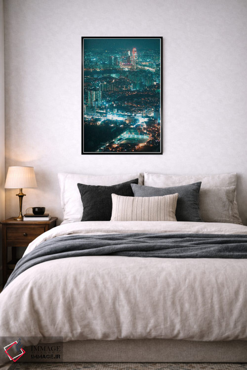 تابلو دکوراتیو چراغ های شبانه سئول چهار اثر فابیان فورتمن - D6B