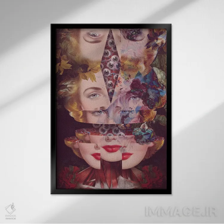 تابلو دکوراتیو به تکه ها افتادن اثر اف اف او آرت - نمای قابدار مشکی