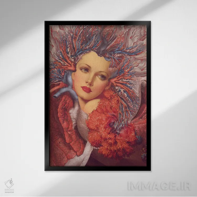 تابلو دکوراتیو هسته اثر اف اف او آرت - نمای قابدار مشکی