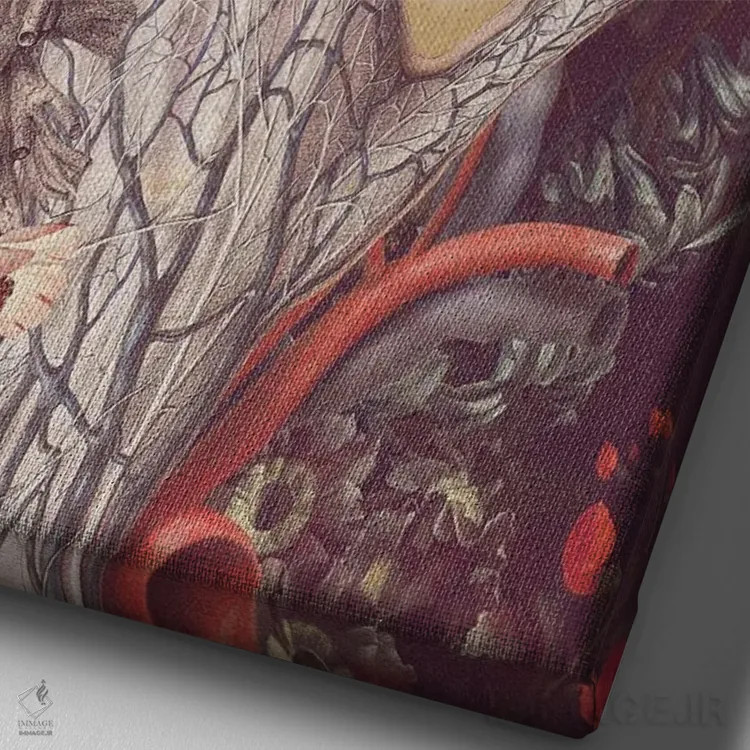 تابلو دکوراتیو دم کشیدن اثر اف اف او آرت - نمای نزدیک بافت بوم