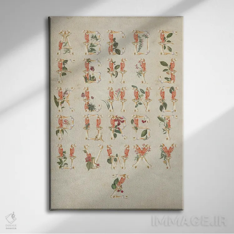 تابلو دکوراتیو الفبا اثر اف اف او آرت - نمای روبهرو روی دیوار