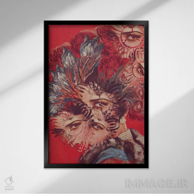 تابلو دکوراتیو بیبه اثر اف اف او آرت - نمای قابدار مشکی