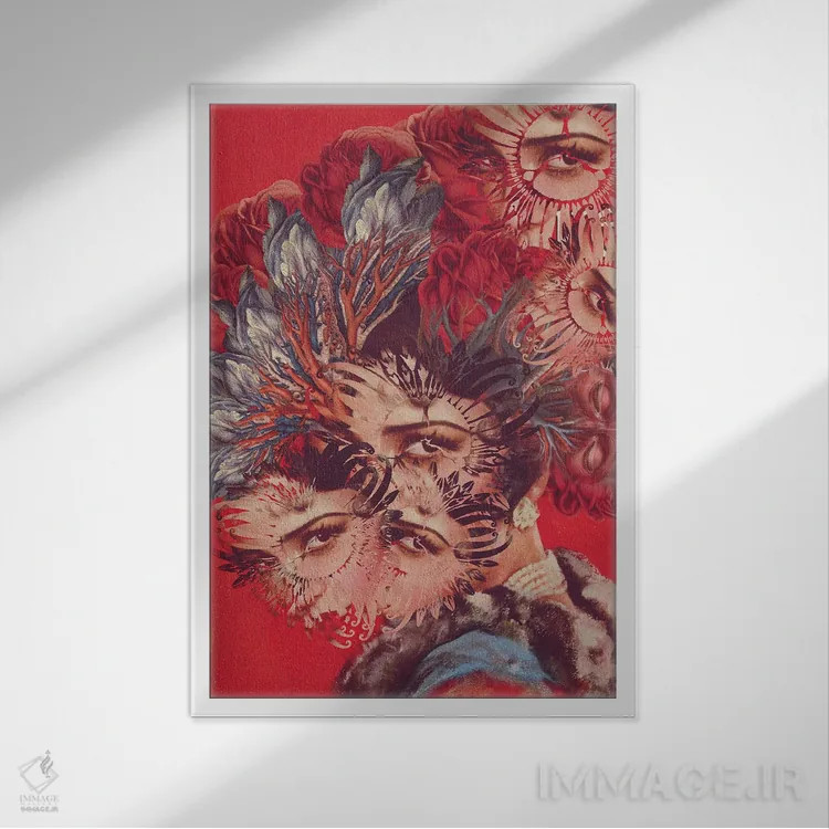 تابلو دکوراتیو بیبه اثر اف اف او آرت - نمای قابدار سفید