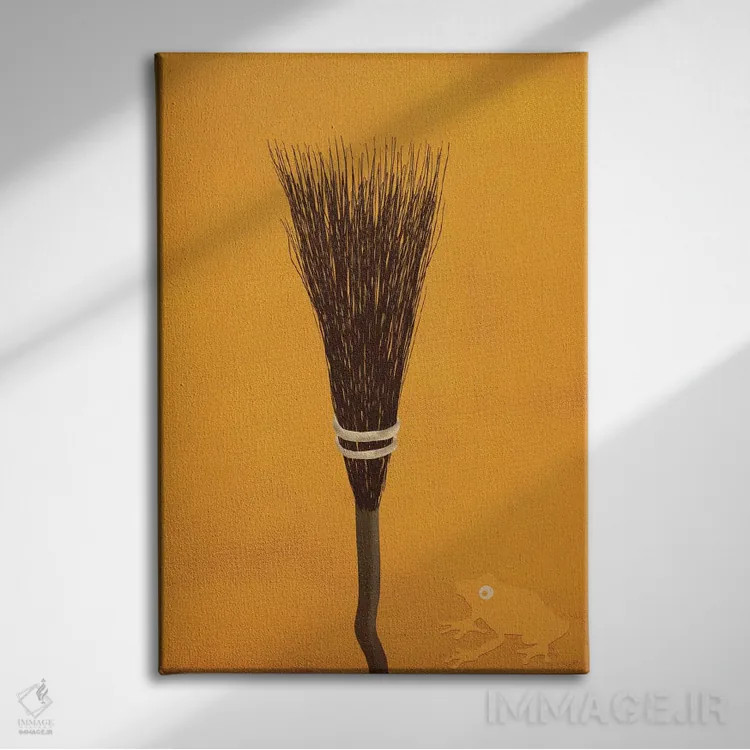 تابلو دکوراتیو جاروی جادوگری آماده اثر فایو بای فایو کالکتیو - نمای روبهرو روی دیوار