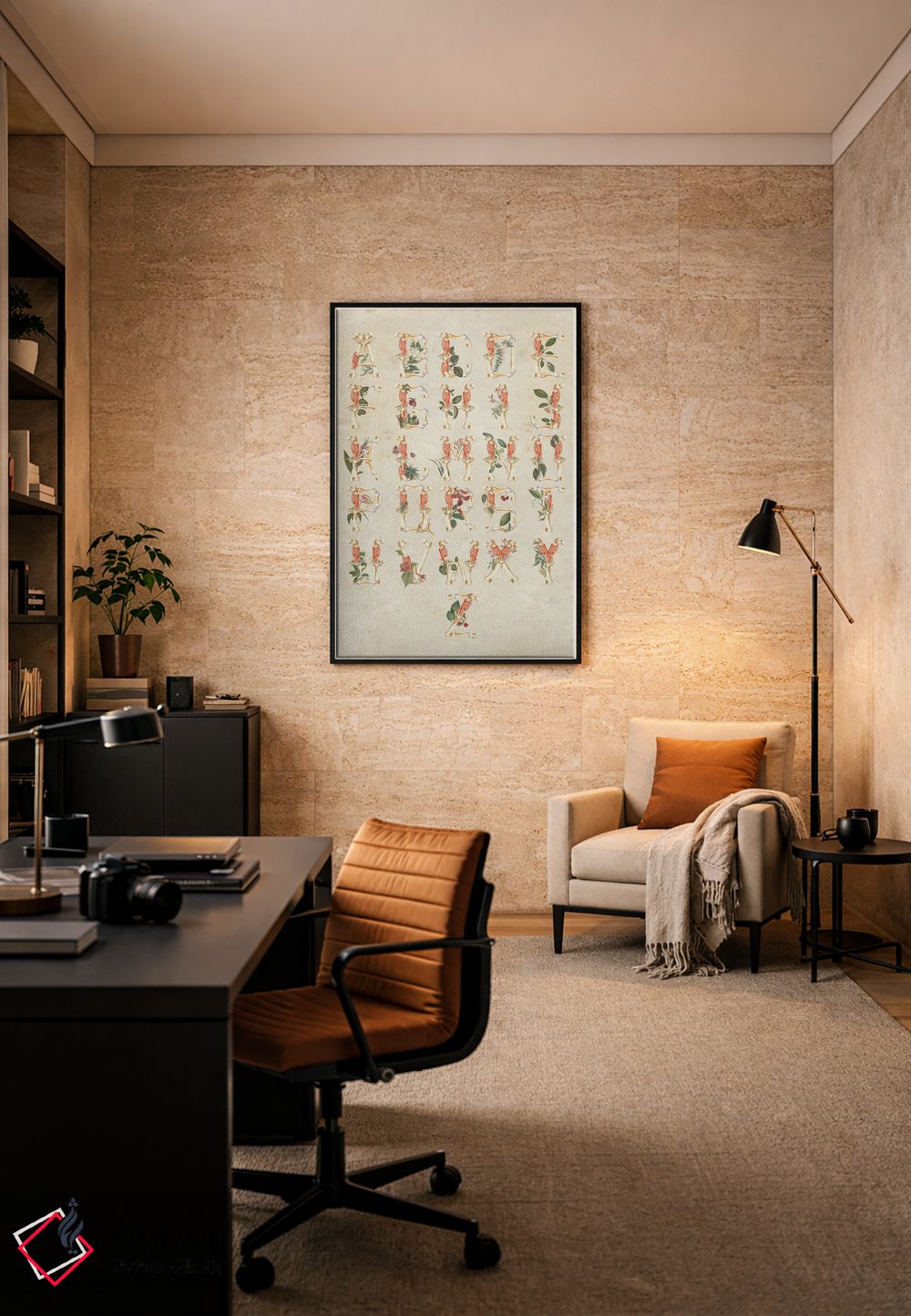 تابلو دکوراتیو الفبا اثر اف اف او آرت - D6B