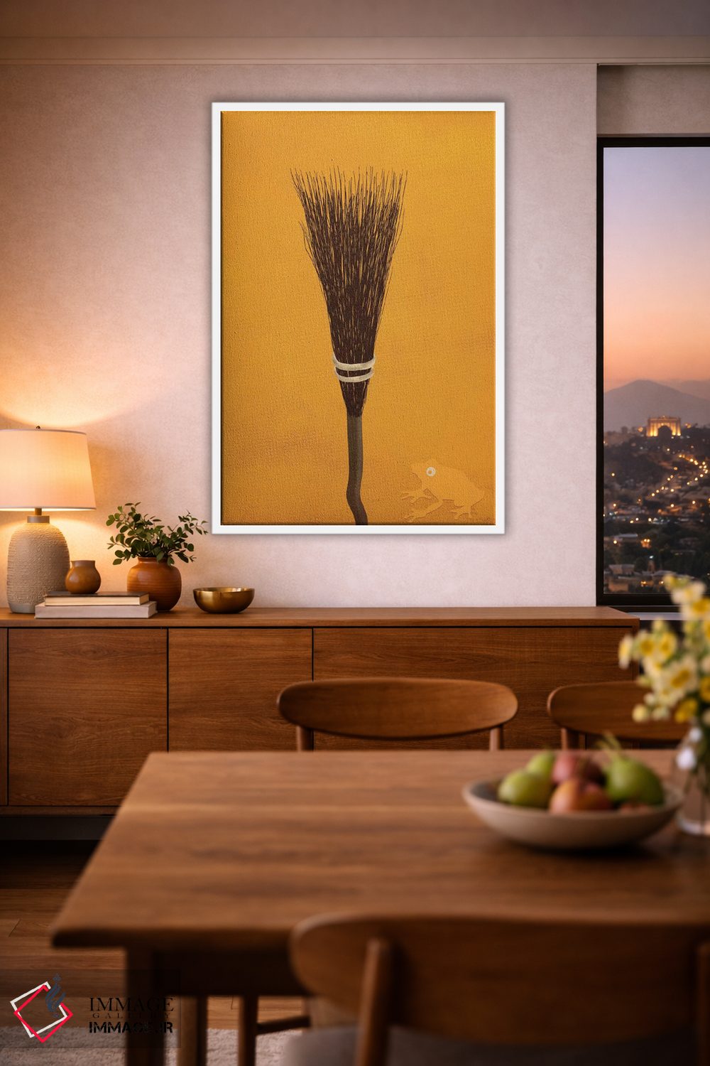 تابلو دکوراتیو جاروی جادوگری آماده اثر فایو بای فایو کالکتیو - D1W