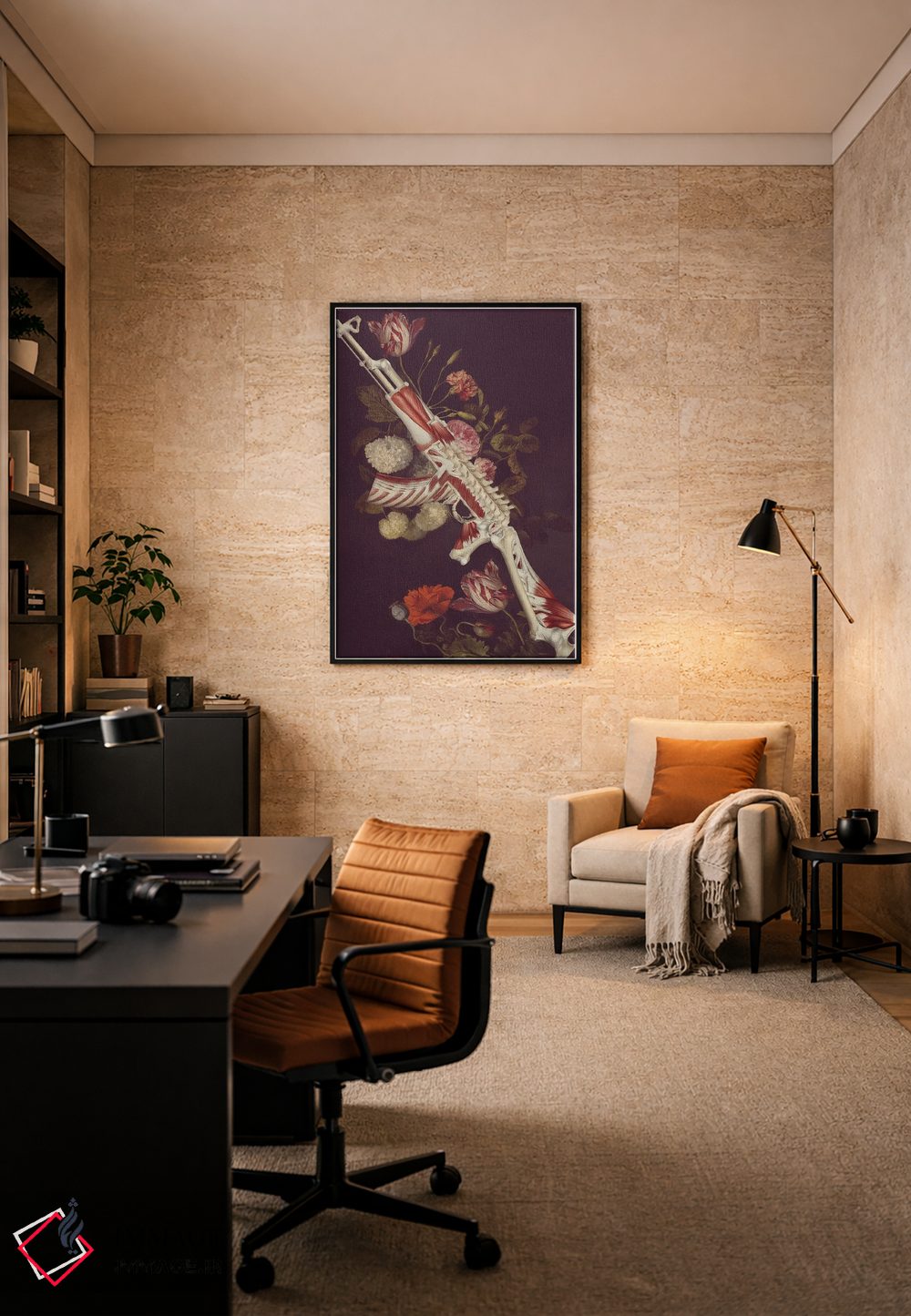 تابلو دکوراتیو گوشت دم توپ اثر اف اف او آرت - D6B