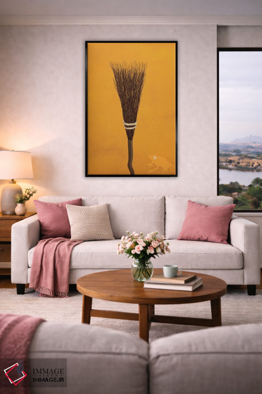 تابلو دکوراتیو جاروی جادوگری آماده اثر فایو بای فایو کالکتیو - D5B