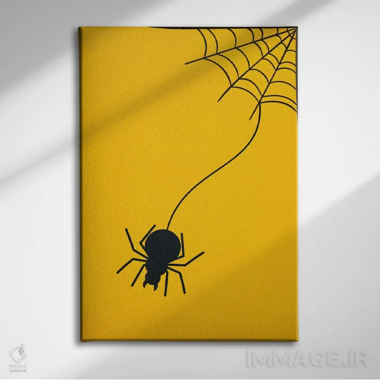 تابلو دکوراتیو تنیدن تار بالای تخت تو اثر فایو بای فایو کالکتیو - نمای روبهرو روی دیوار