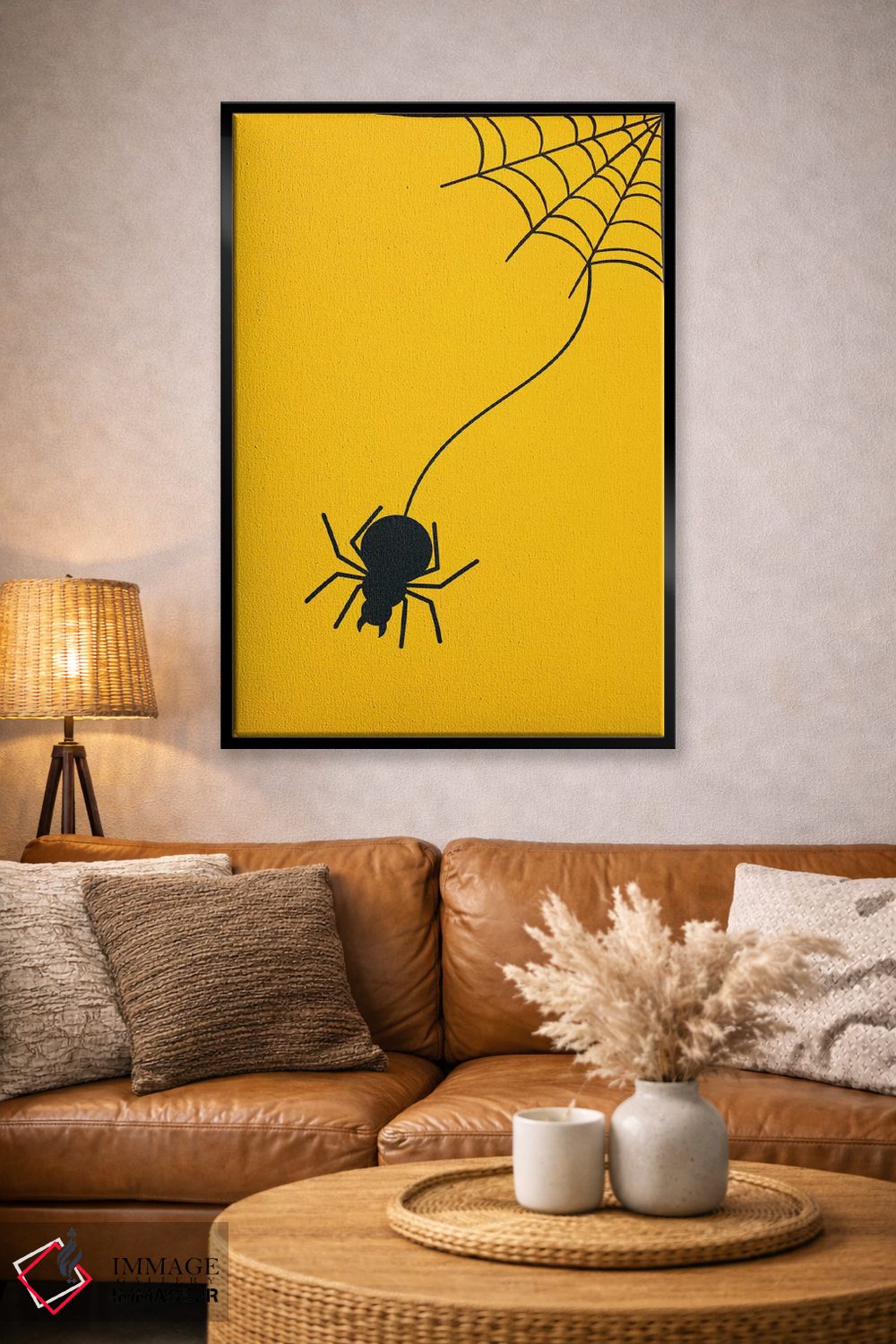 تابلو دکوراتیو تنیدن تار بالای تخت تو اثر فایو بای فایو کالکتیو - D1B