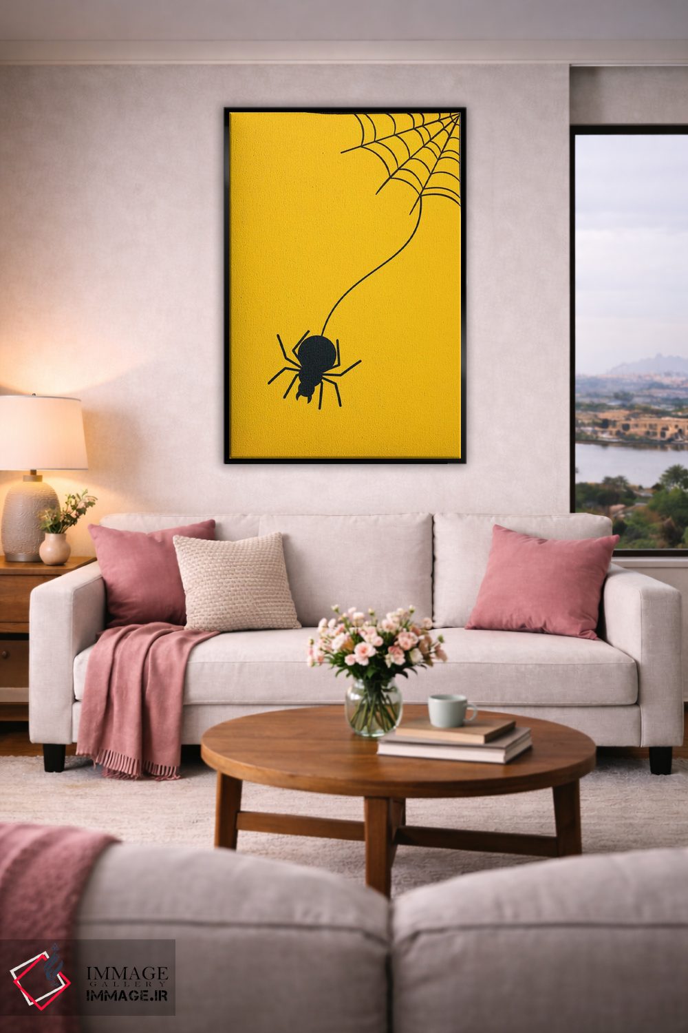 تابلو دکوراتیو تنیدن تار بالای تخت تو اثر فایو بای فایو کالکتیو - D2B
