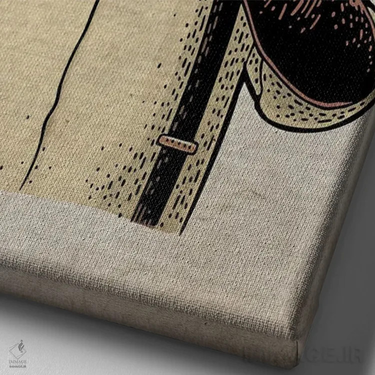 تابلو دکوراتیو گفتن هیچ بدی به رنگ بر روی کاغذ قدیمی اثر فیشرکرافت - نمای نزدیک بافت بوم