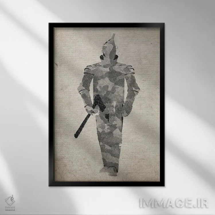 تابلو دکوراتیو مرد قلع اثر فیشرکرافت - نمای قابدار مشکی