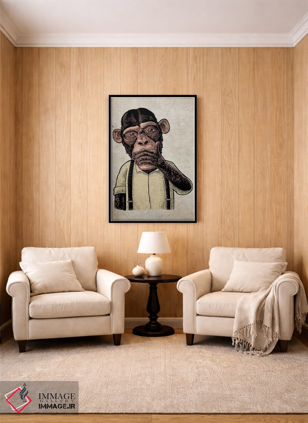 تابلو دکوراتیو گفتن هیچ بدی به رنگ بر روی کاغذ قدیمی اثر فیشرکرافت - D5B