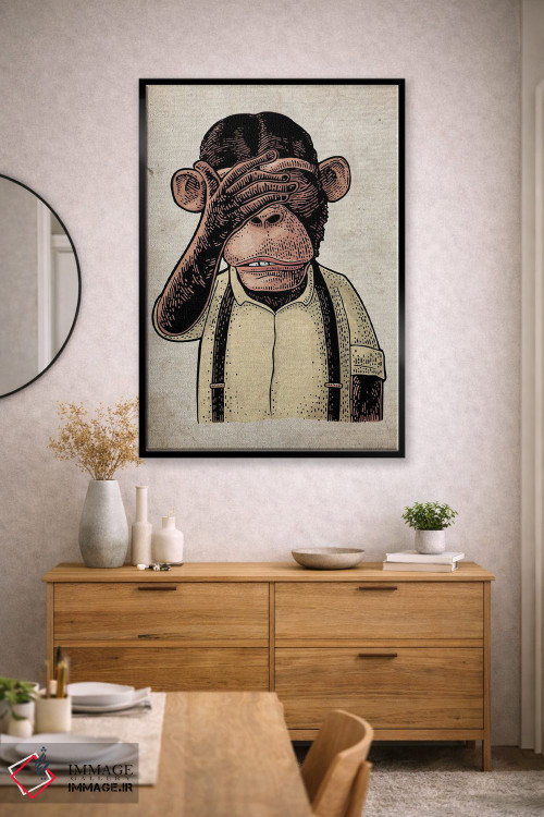 تابلو دکوراتیو دیدن هیچ بدی به رنگ بر روی کاغذ قدیمی اثر فیشرکرافت - D2B