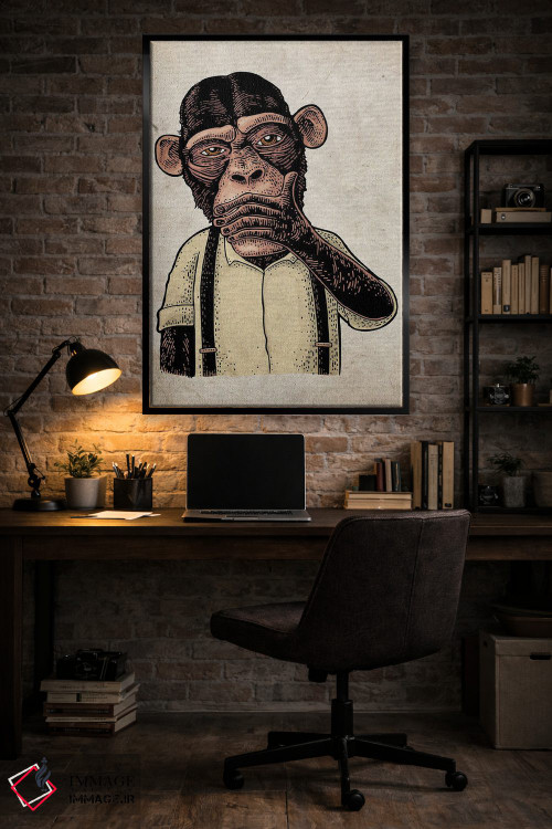 تابلو دکوراتیو گفتن هیچ بدی به رنگ بر روی کاغذ قدیمی اثر فیشرکرافت - D6B