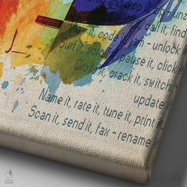 تابلو دکوراتیو متن آهنگ Harder Better Faster دفت پانک اثر فیشرکرافت - نمای نزدیک بافت بوم