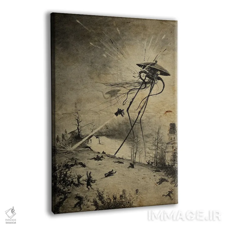 تابلو دکوراتیو ویرانی جنگ دنیاها اثر فیشرکرافت - نمای پرسپکتیو محصول