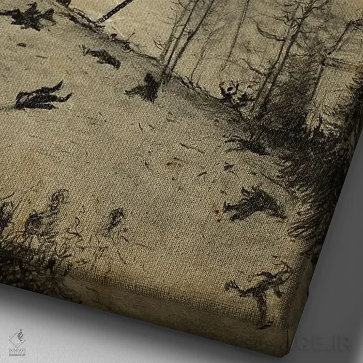 تابلو دکوراتیو ویرانی جنگ دنیاها اثر فیشرکرافت - نمای نزدیک بافت بوم