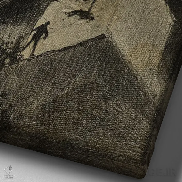 تابلو دکوراتیو حمله شبانه جنگ دنیاها اثر فیشرکرافت - نمای نزدیک بافت بوم