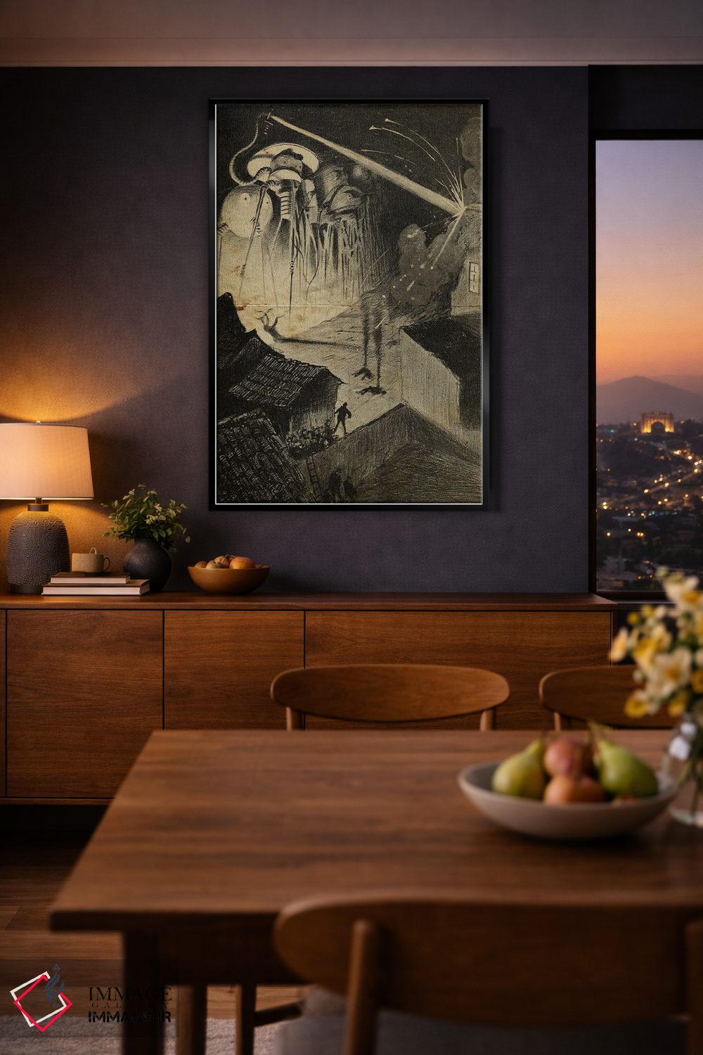 تابلو دکوراتیو حمله شبانه جنگ دنیاها اثر فیشرکرافت - D1B