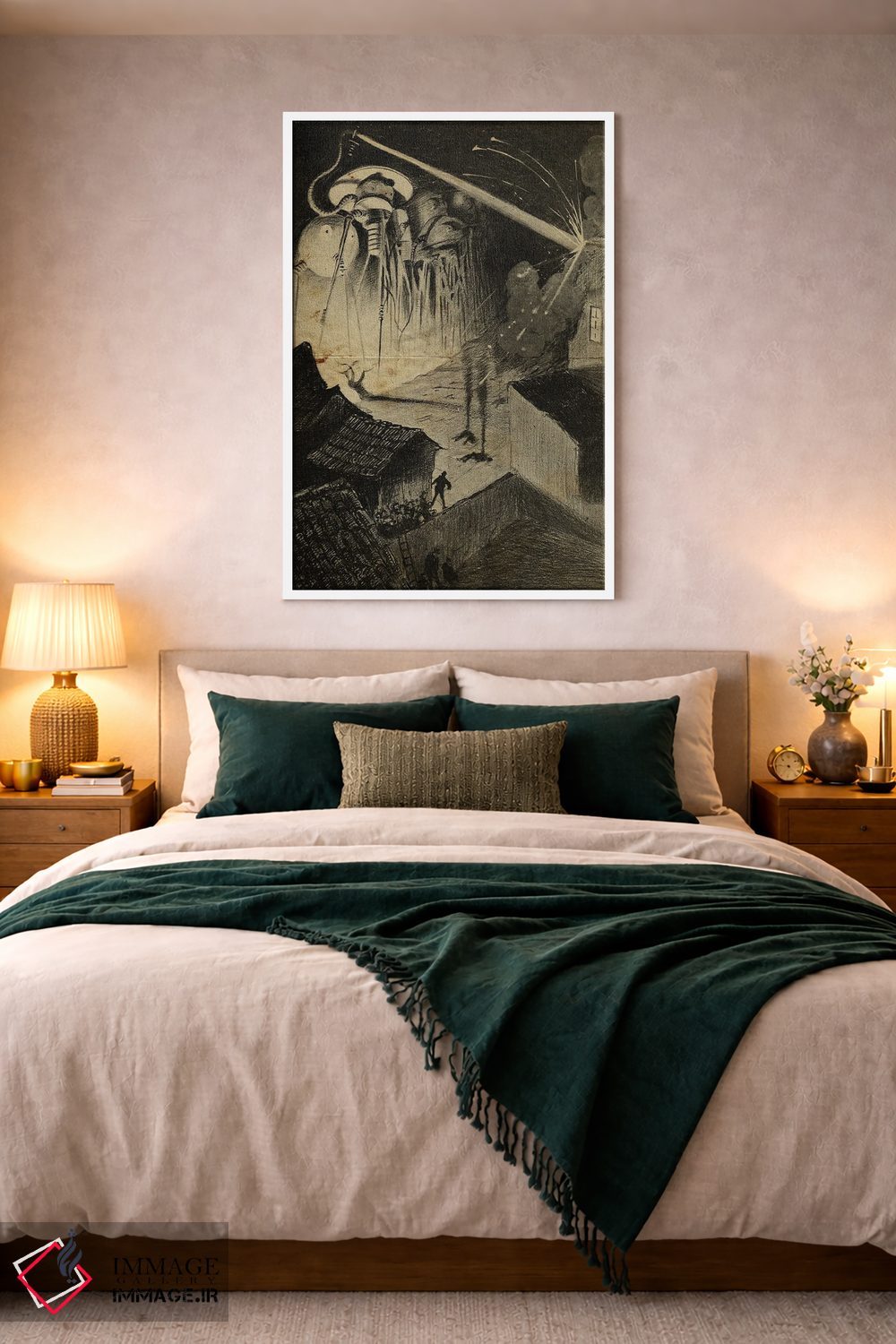 تابلو دکوراتیو حمله شبانه جنگ دنیاها اثر فیشرکرافت - D2W