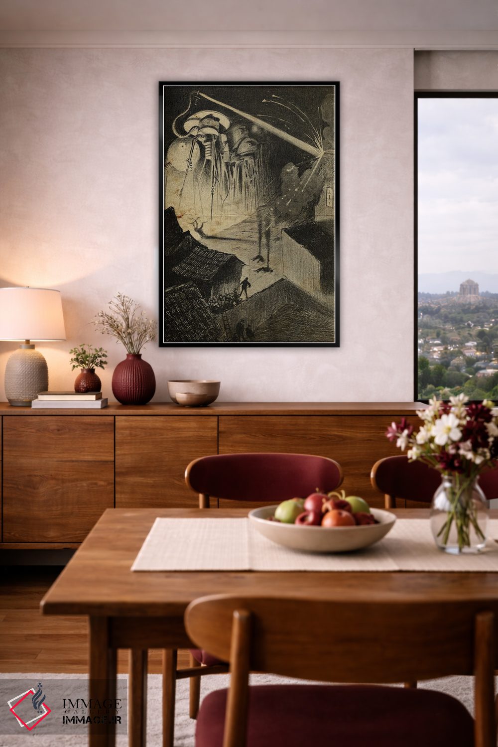 تابلو دکوراتیو حمله شبانه جنگ دنیاها اثر فیشرکرافت - D5B