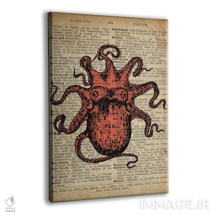 تابلو دکوراتیو هیولای دریایی اثر فیشرکرافت - نمای پرسپکتیو محصول