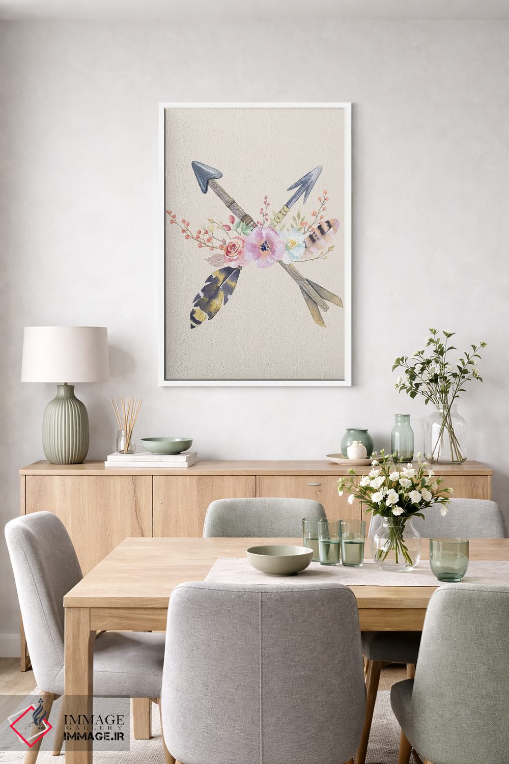 تابلو دکوراتیو تیرهای گلدار بوهمی اثر فیشرکرافت - D5W