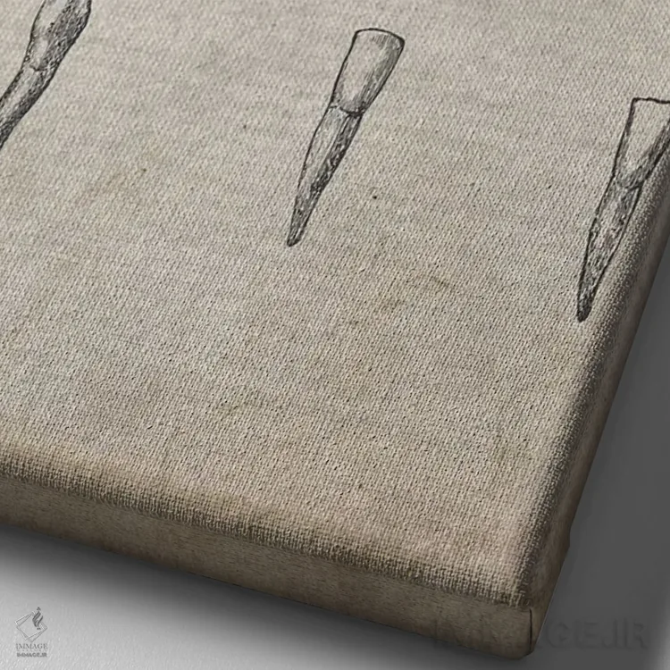 تابلو دکوراتیو چاپ پزشکی دندان های قدیمی اثر فیشرکرافت - نمای نزدیک بافت بوم