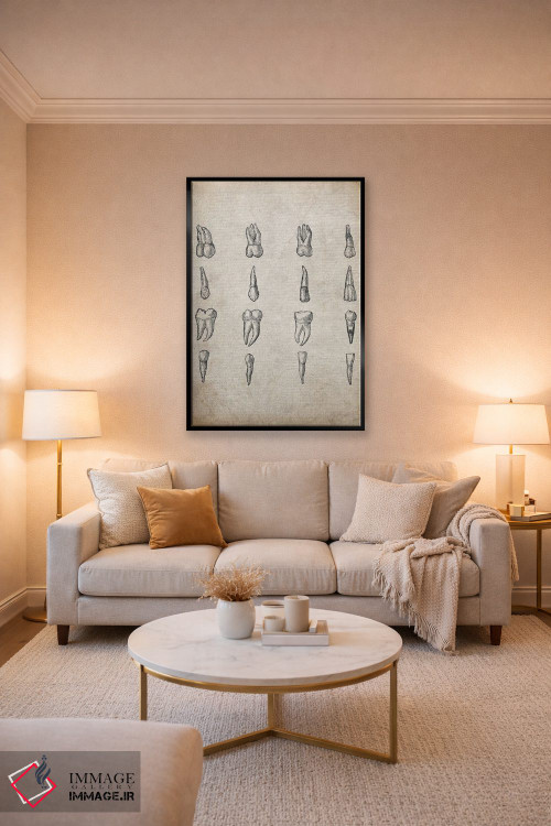 تابلو دکوراتیو چاپ پزشکی دندان های قدیمی اثر فیشرکرافت - D5B