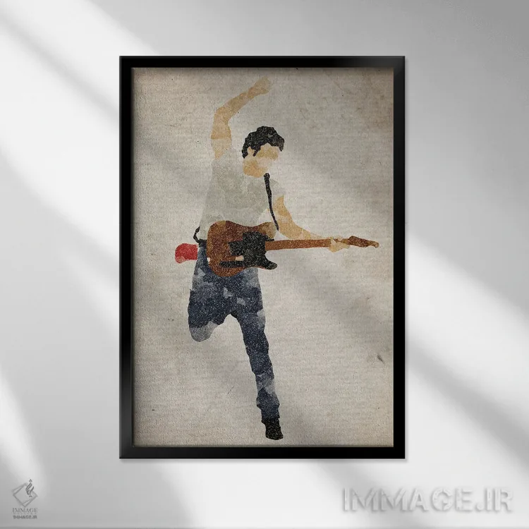 تابلو دکوراتیو بروس اسپرینگستین اثر فیشرکرافت - نمای قابدار مشکی