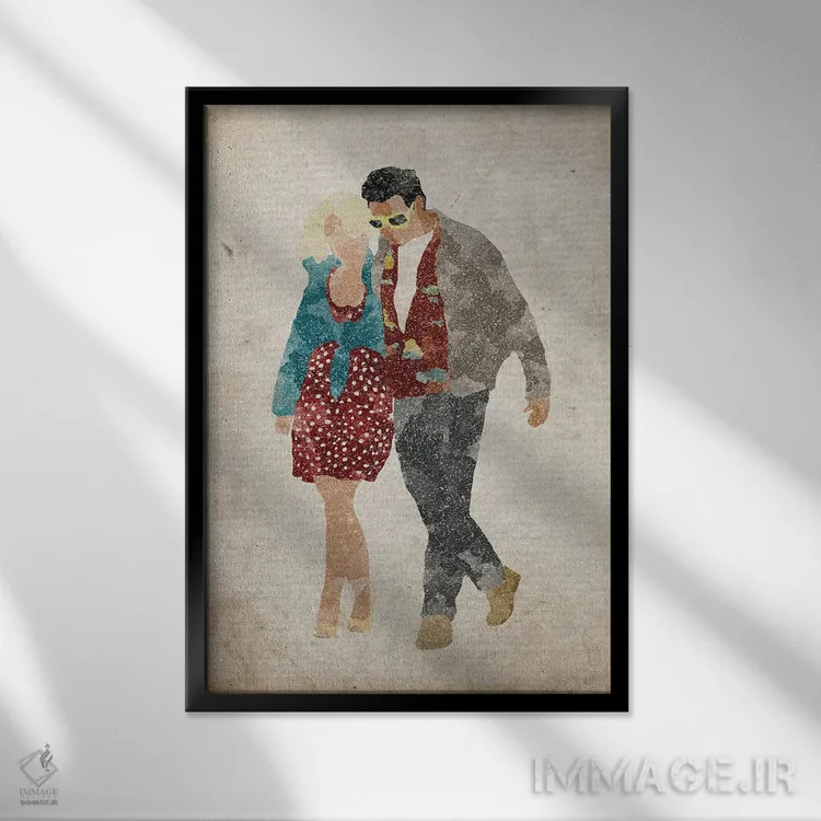تابلو دکوراتیو رمانس حقیقی: آلاباما و کلارنس اثر فیشرکرافت - نمای قابدار مشکی