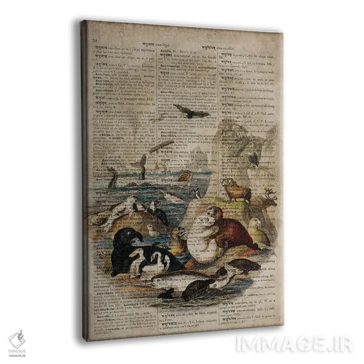 تابلو دکوراتیو حیوانات آبزی الیور گلدسمیت اثر فیشرکرافت - نمای پرسپکتیو محصول