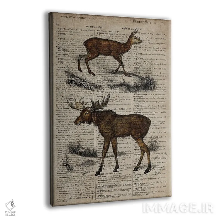 تابلو دکوراتیو گوزن شمالی اثر فیشرکرافت - نمای پرسپکتیو محصول