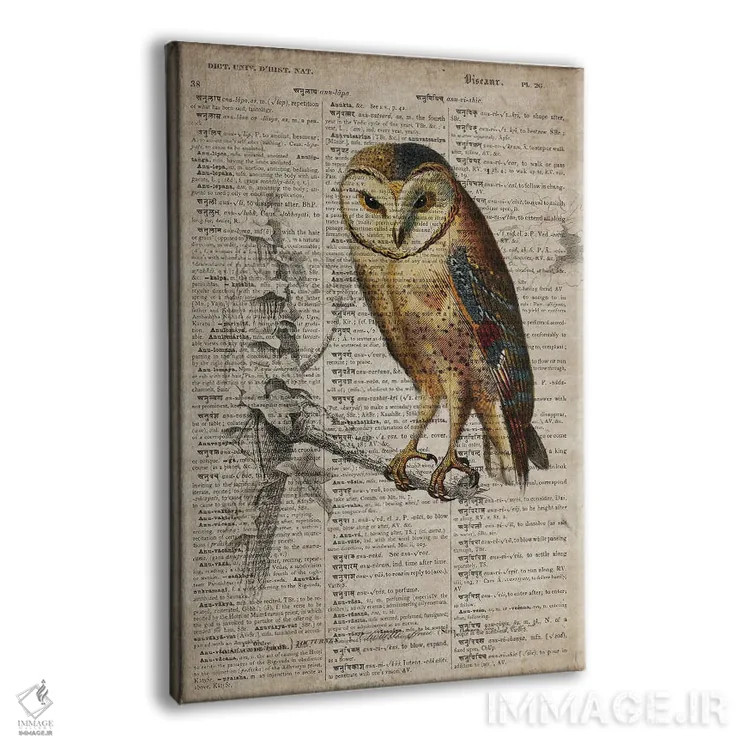 تابلو دکوراتیو جغد اثر فیشرکرافت - نمای پرسپکتیو محصول