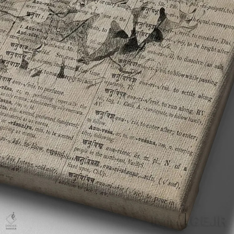 تابلو دکوراتیو توکان اثر فیشرکرافت - نمای نزدیک بافت بوم