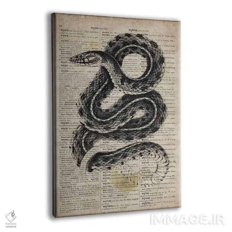 تابلو دکوراتیو مار زنگی اثر فیشرکرافت - نمای پرسپکتیو محصول